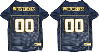 Pets First NCAA College Michigan Wolverines Mesh Jersey for Dogs & Cats, Medium. Licensed Big Dog Jersey with Your Favorite Football/Basketball College Team (Pack of 2)