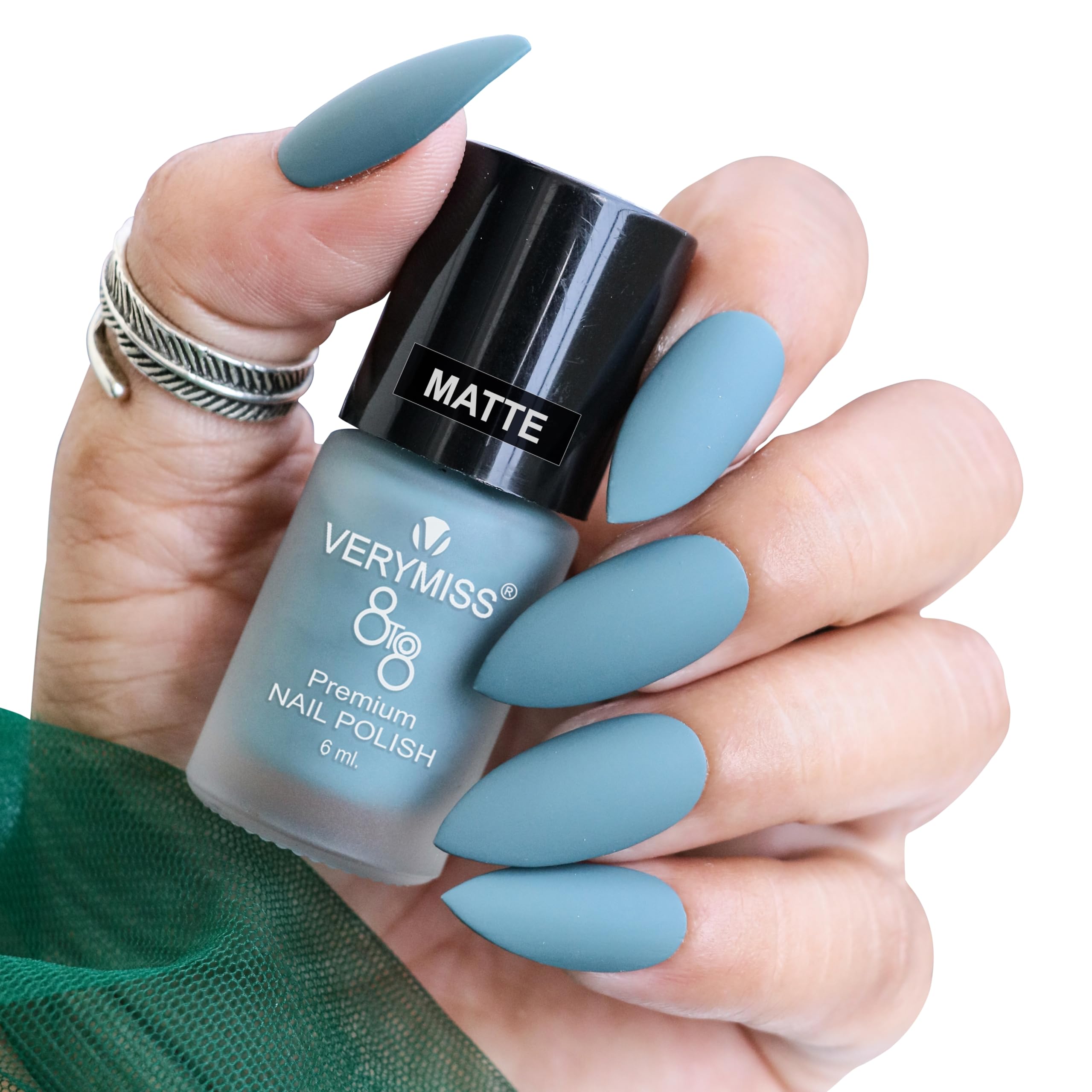 VERYMISS Premium Matte Finish Nail Polish | Smooth Application | Quick Drying | Ultra Long Lasting | Vegan | Paraben Free | 6 Ml | 257 Boston Blue