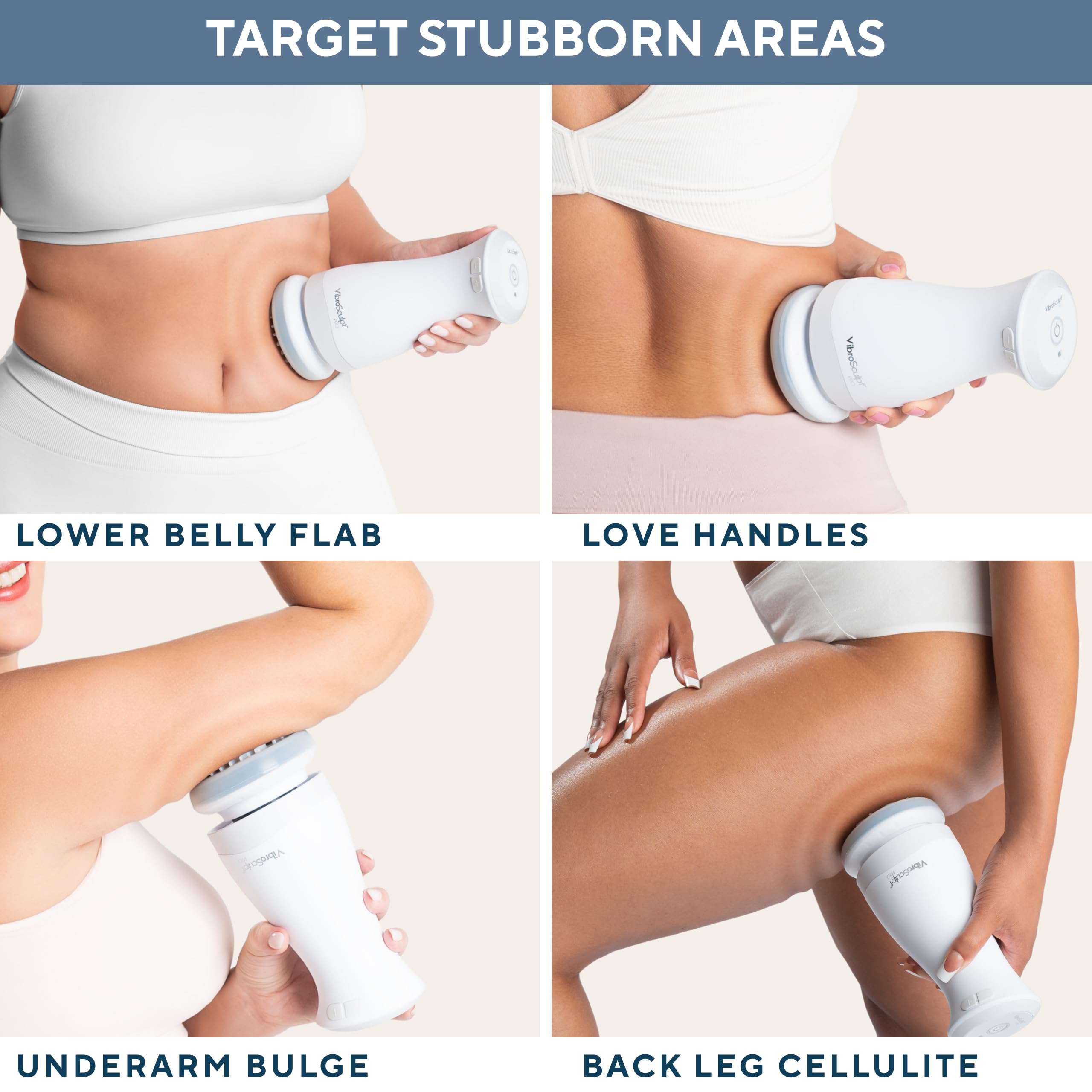 Vibro Sculpt PRO, formatore per corpo anticellulite e pastiglie per contorno, massaggiatore linfatico con tecnologia a microvibrazione per un serraggio rapido ed efficace del corpo, facile da usare