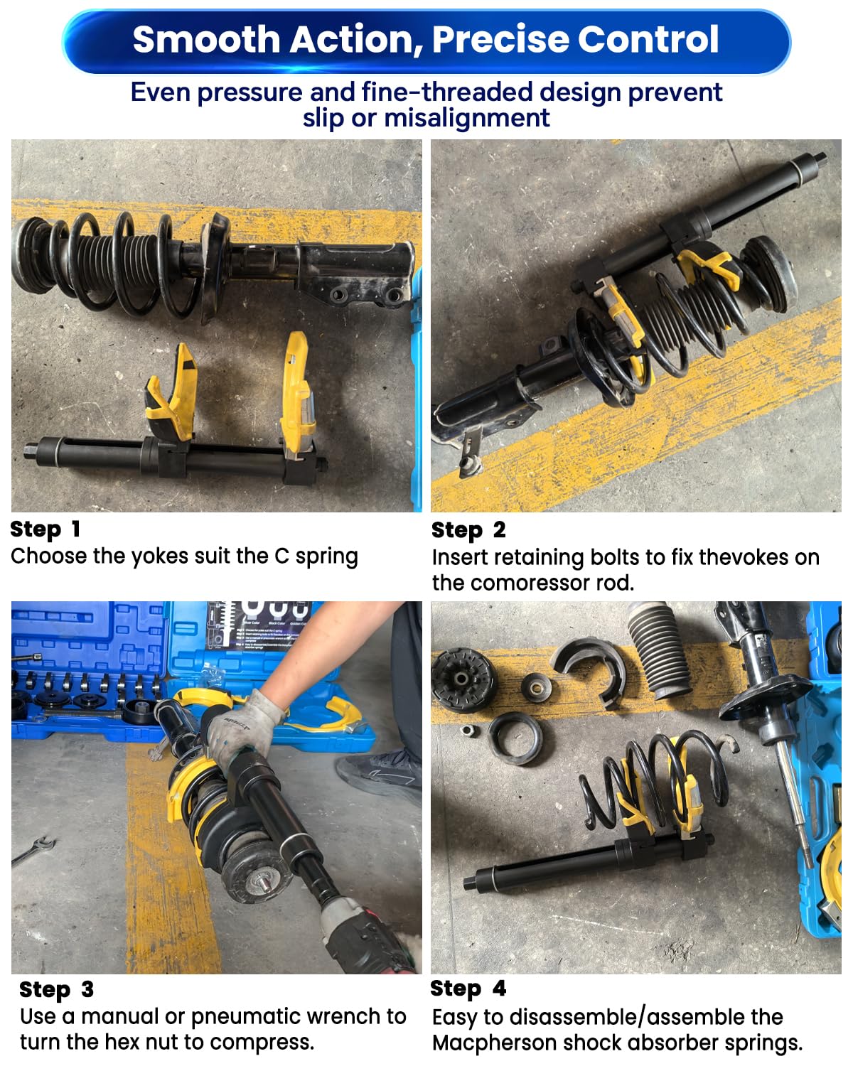 ATPEAM Compresor de Muelles Amortiguador Universal para Coches, Herramienta Profesional para Resortes de Suspensión, Compatible con Todos los Modelos de Vehículos