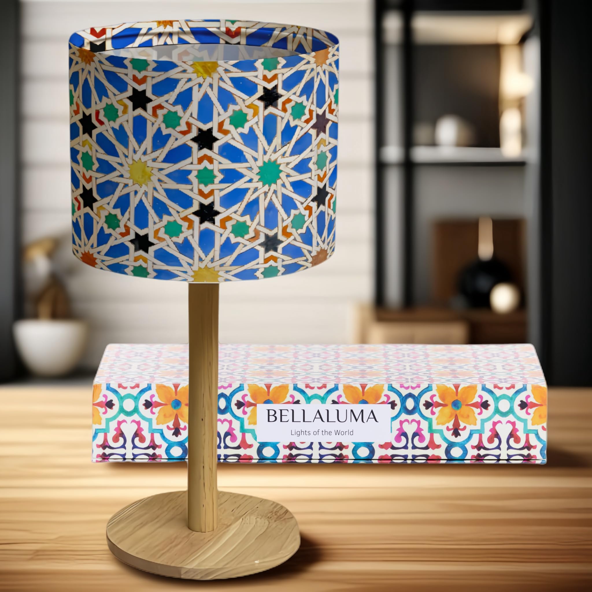 Bellaluma Lampada da comodino Lampada da comodino Candeeiro Mesa de Cabeceira Lampade da comodino Lampada da camera Lampada da tavolo (Alcazar Tile, 1 unità)