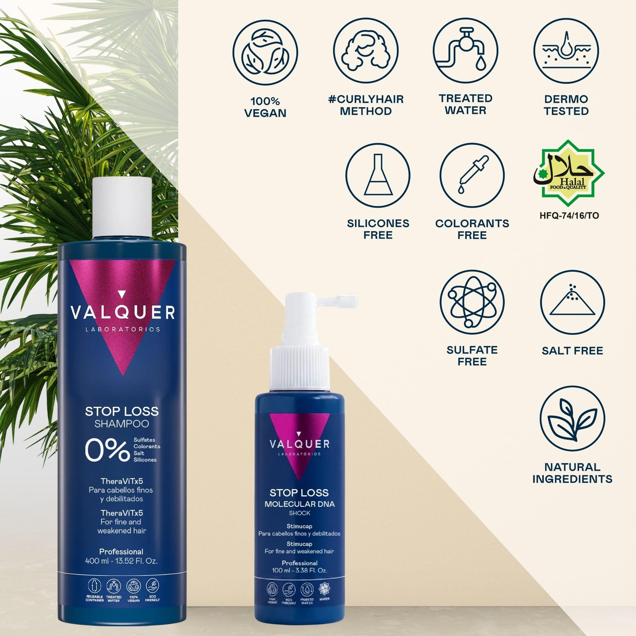 Valquer Pack Anticaída Intensivo Fórmula Zero, Champú 400 ml y Loción Shock 100 ml