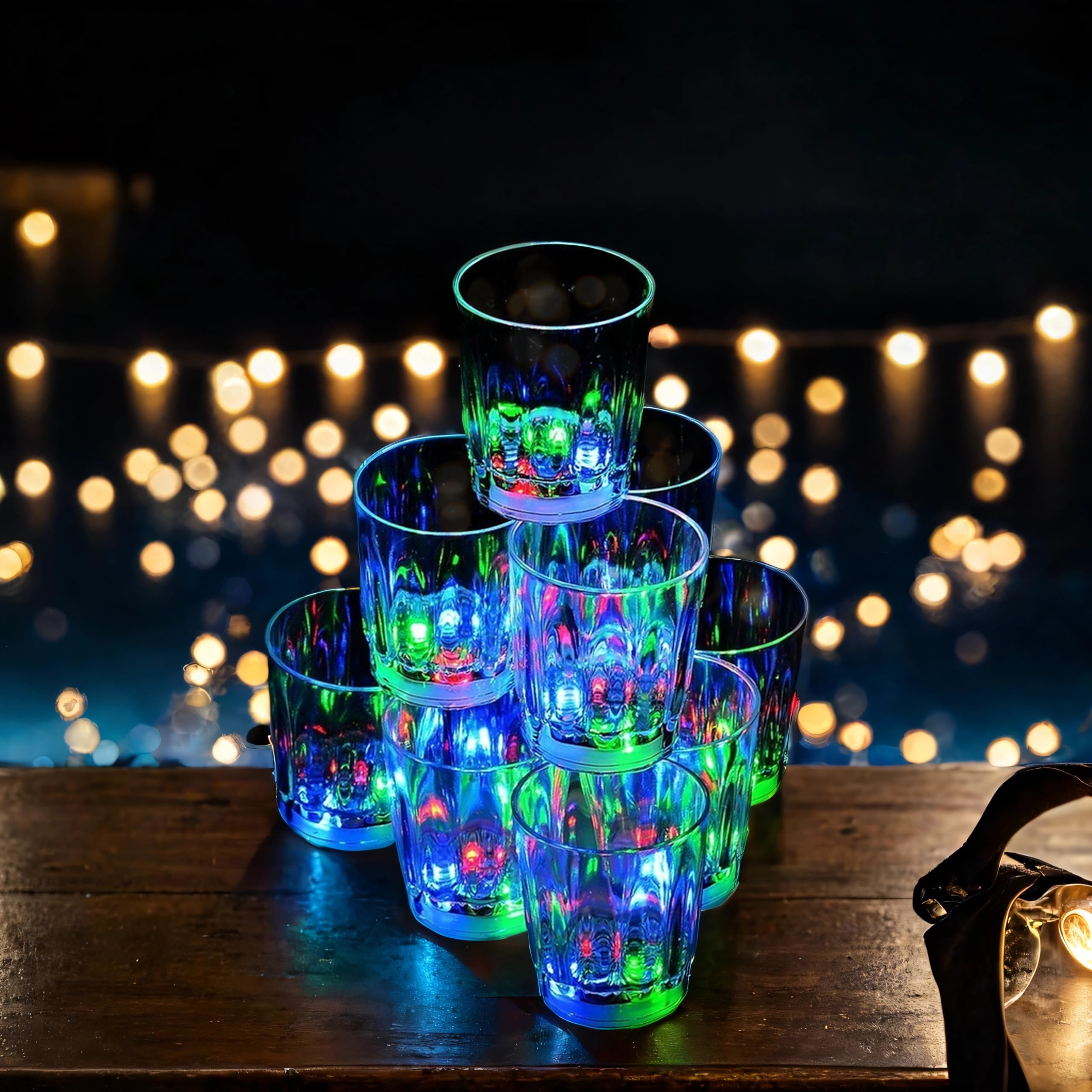 mushroomcase 24 pcs 2 oz Flash Light up Cups Flashing Shots Glasses For New year party, Birthday party Festival