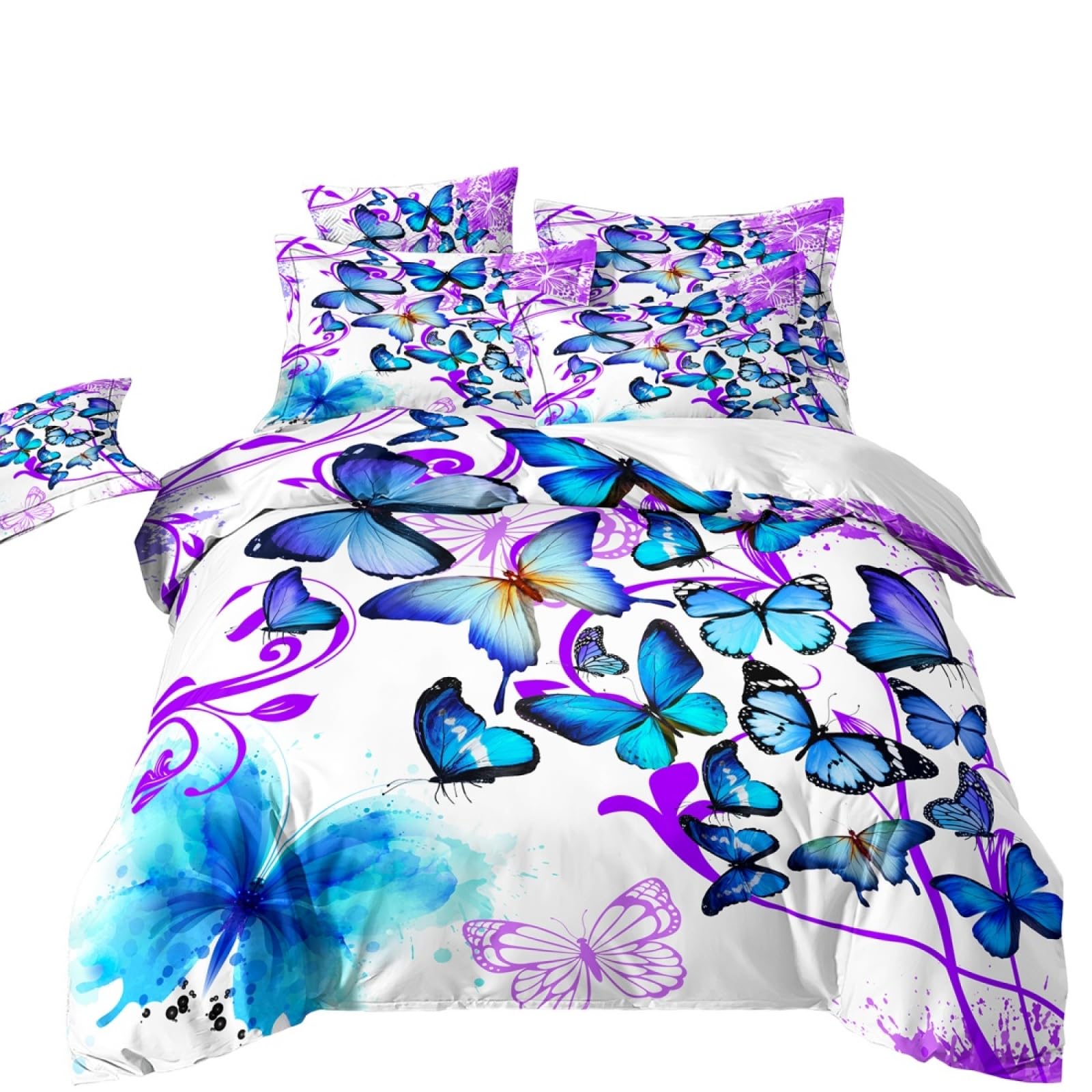 Double Duvet Set Blue Graffiti Purple Bedding Double Bed Set