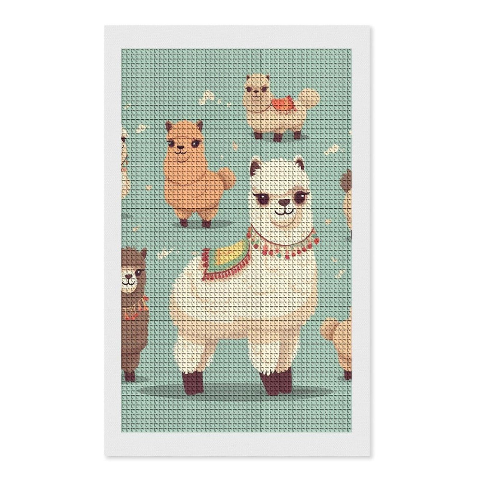 Alpacas Diamond Art Kits for Adults, DIY 5D Diamonds Painting Kits for Beginner, Round Full Drill Diamond Dots Painting, 12"x20" Diamonds Pictures Gem Art and Crafts Wall Decor