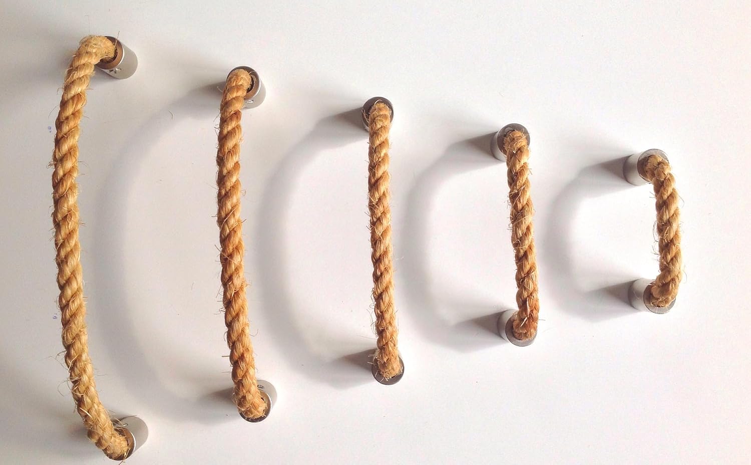 Brass & Rope Drawer Pulls 2.5" 3" 3.75" 5" 6.3" For Drawers