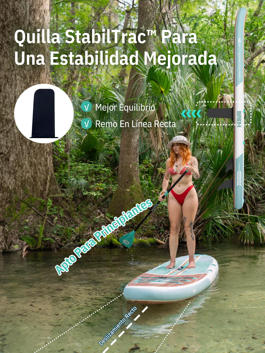 Niphean Tabla Paddle Surf Hinchable para Adultos con Todos los Accesorios, 320cm Paddle Surf Hinchable para Todos los Niveles, Sup Capacidad 200kg para 2 Personas, Stand up Paddle Board con Asiento