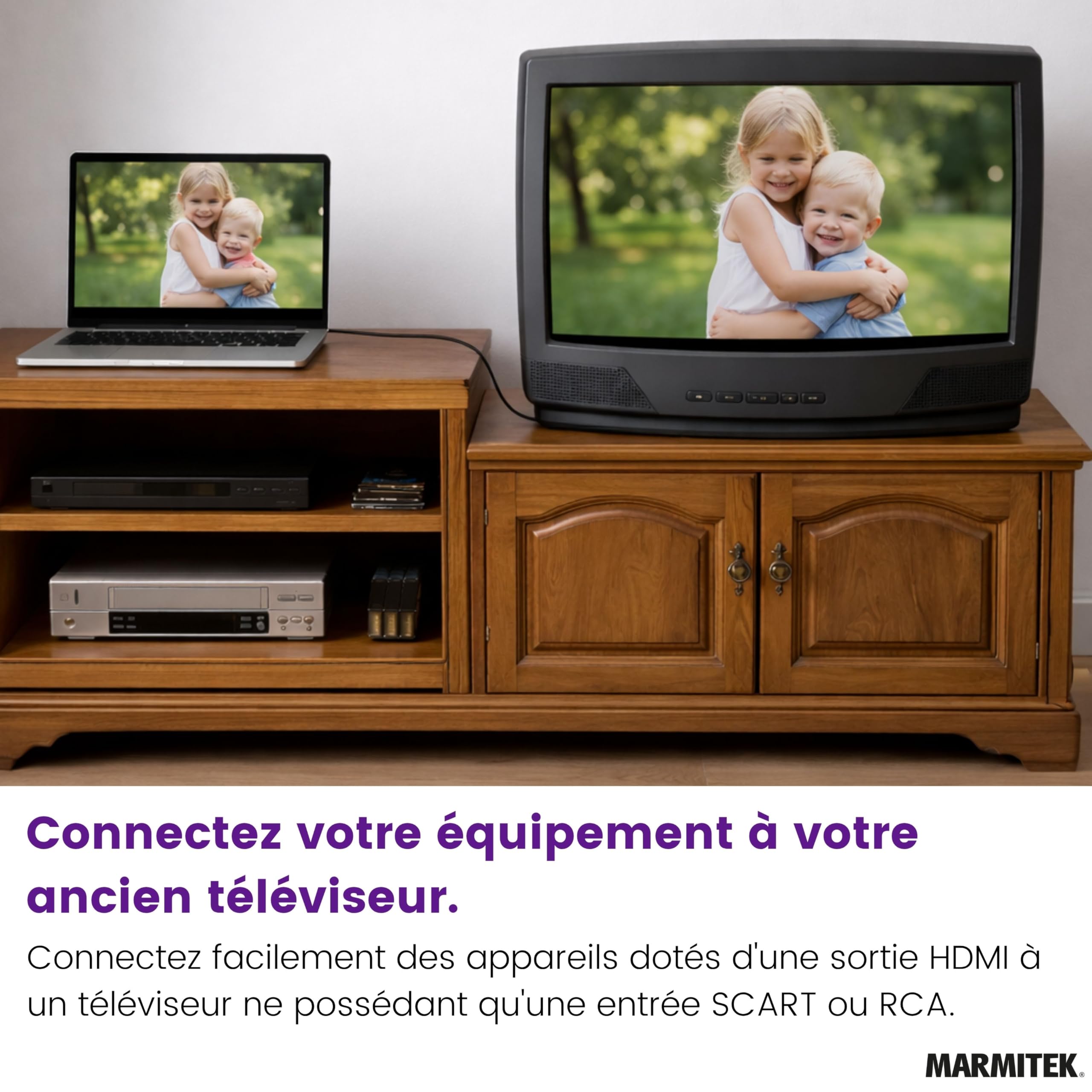 Marmitek Connect HA13 - Adaptateur HDMI vers SCART RCA Composite 1080p