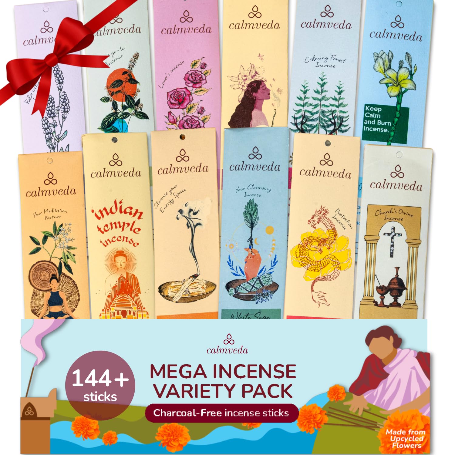 Amazon.com: CALMVEDA Natural Incense Sticks Mega - Variety Pack