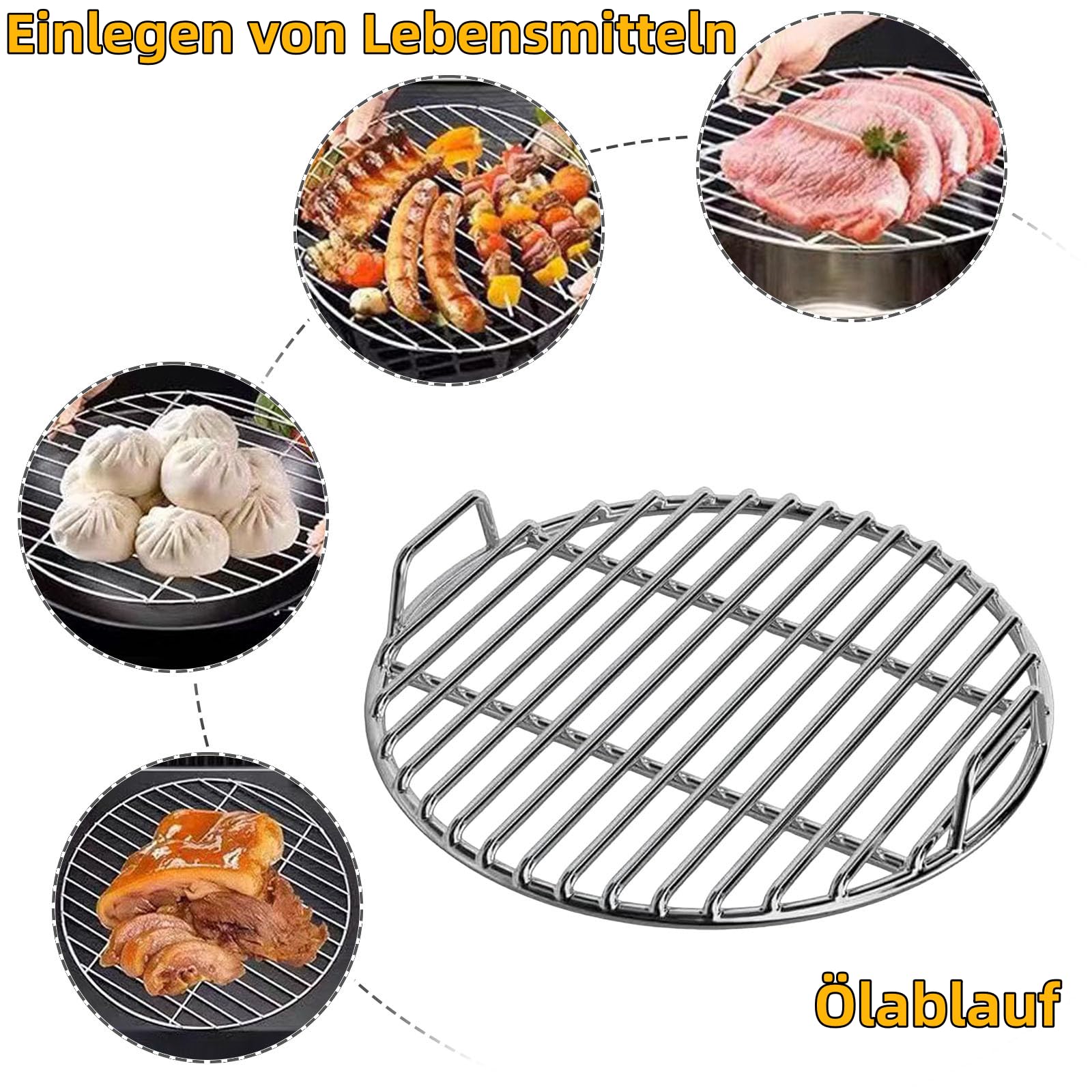 Ruszt do grillowania ze stali nierdzewnej 30 cm, 35 cm, 40 cm, trwały stojak do grillowania na kemping, do ogrodu, pasuje do węgla drzewnego i przenośnych grillów, idealny do gotowania na świeżym
