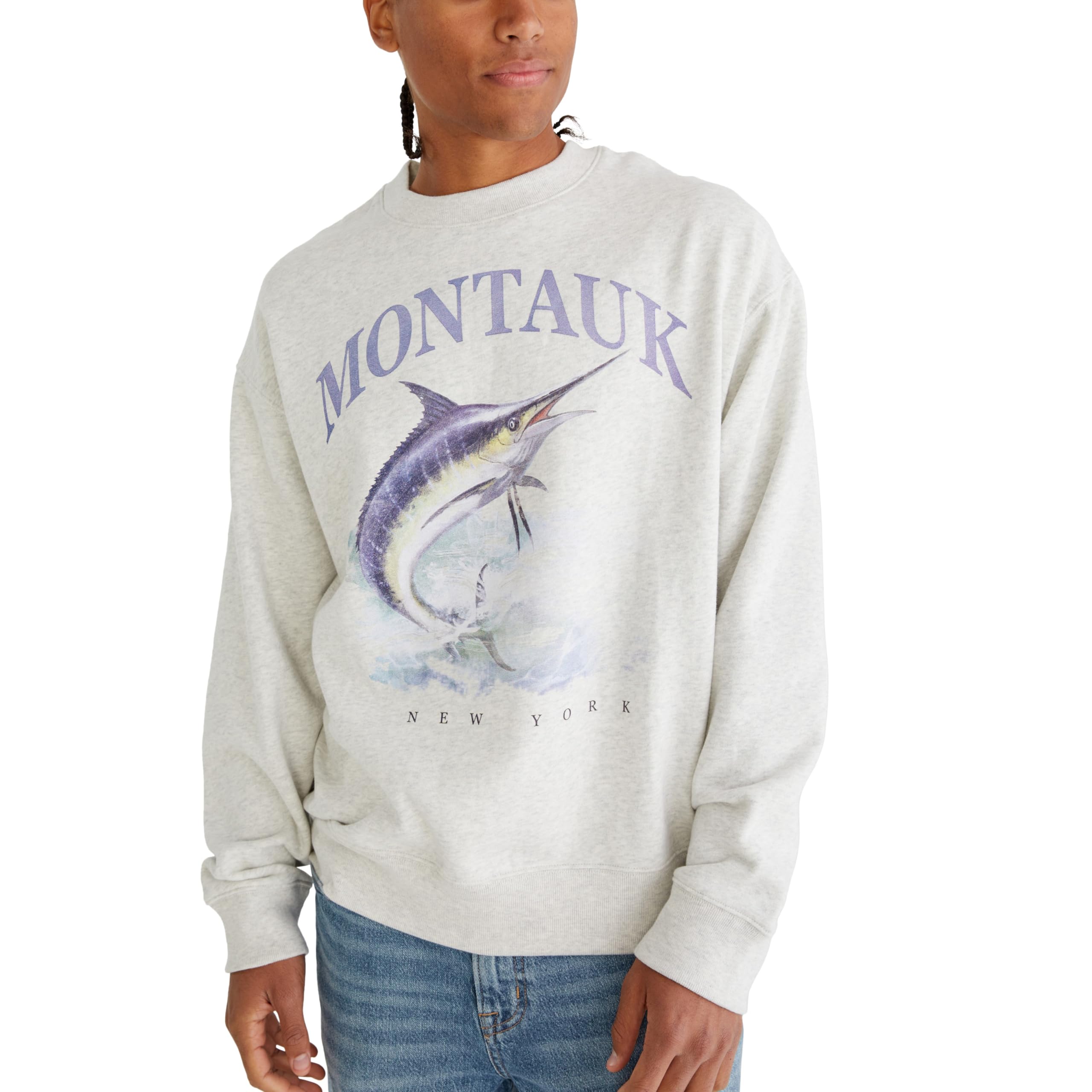 Aeropostale Herren Montauk Crew Sweatshirt Sweatshirt (1er Pack)
