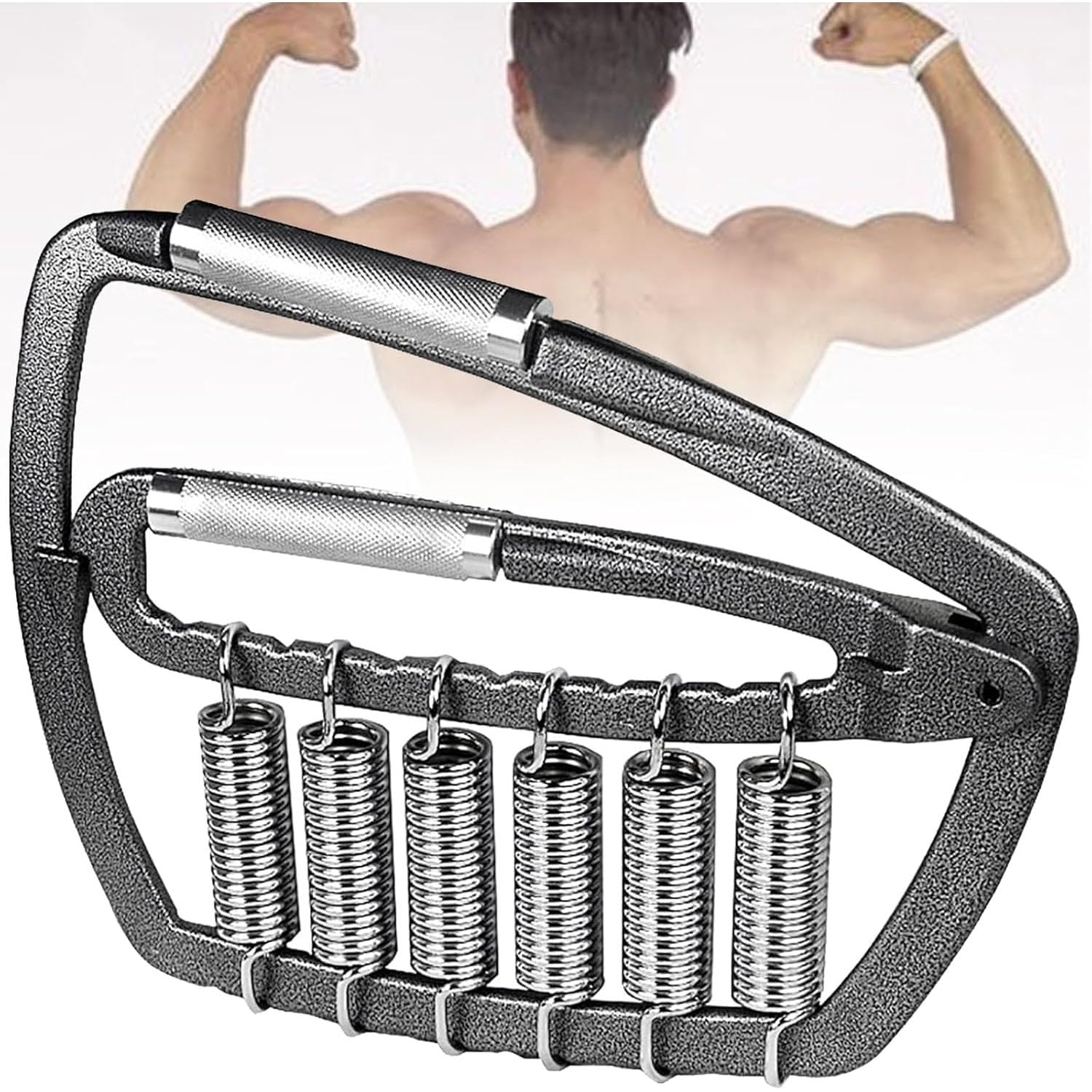 ERICAT Fortalecedor De Mano, Pinza De Acero Inoxidable con 6 Resortes Reforzados Y Mango Antideslizante, Resistencia Ajustable Y Peso Ideal para Ejercicios De Muñeca Y Antebrazo, para Deporte