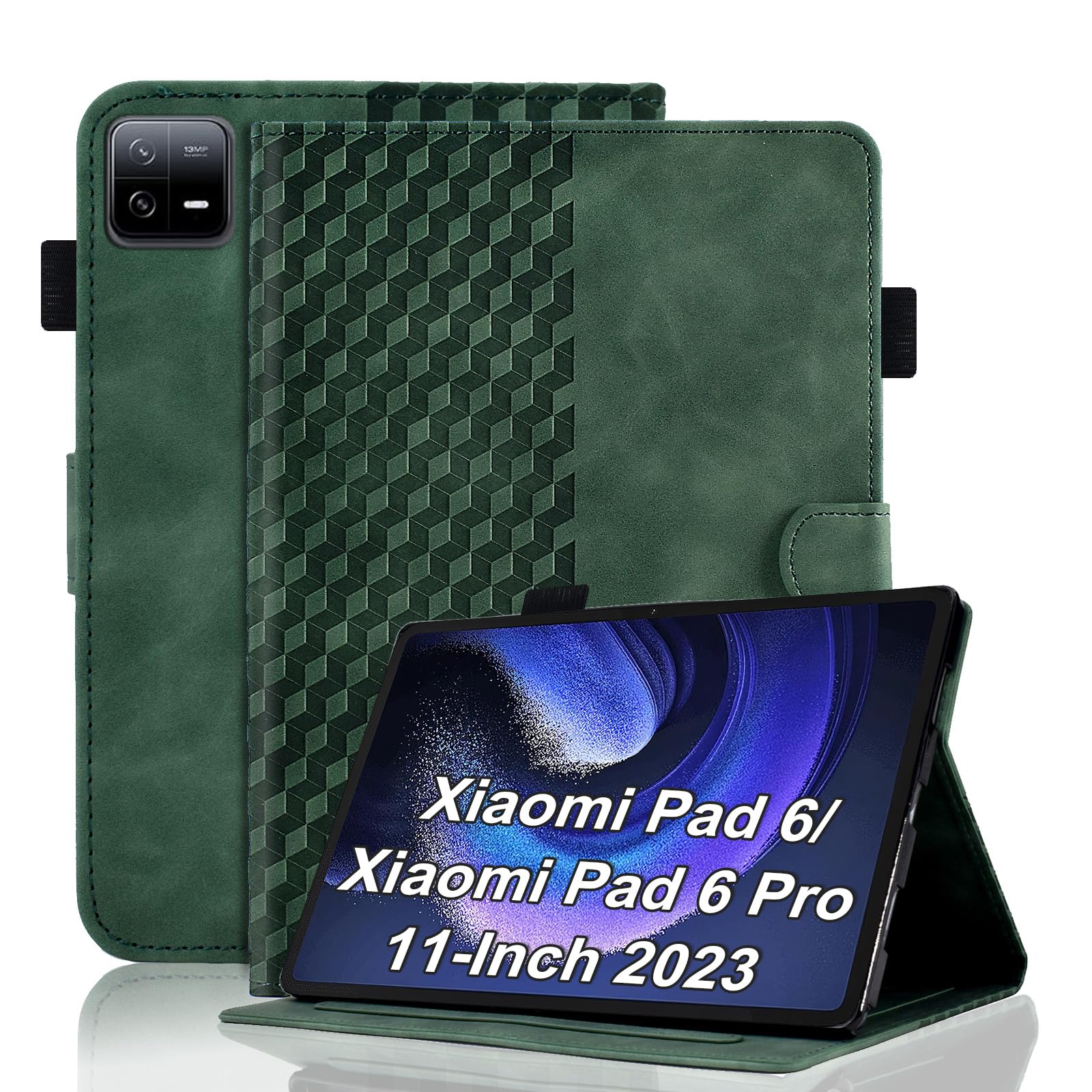 Case for Honor Pad X8a 11 Inch Tablet 2024 Protective Case Premium Leather Folio Smart Case with Auto Sleep/Wake Pen Holder Card Slot for Honor Pad X8a- Dark Green — view 248