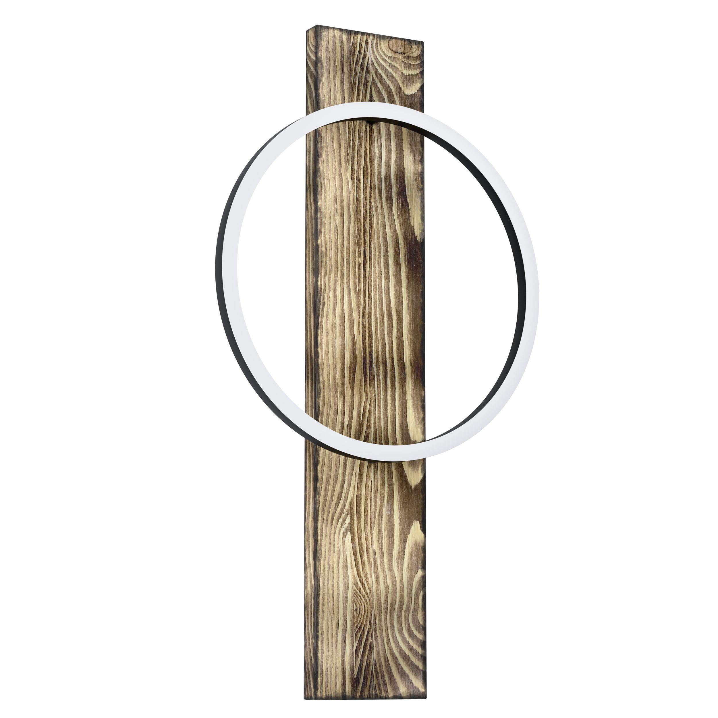 EGLO Boyal Lámpara de pared led, aplique de 1 foco de estilo vintage | rústico. Aplique interior de acero, madera y plástico, lámpara de salón, y pasillo en negro, marrón y blanco