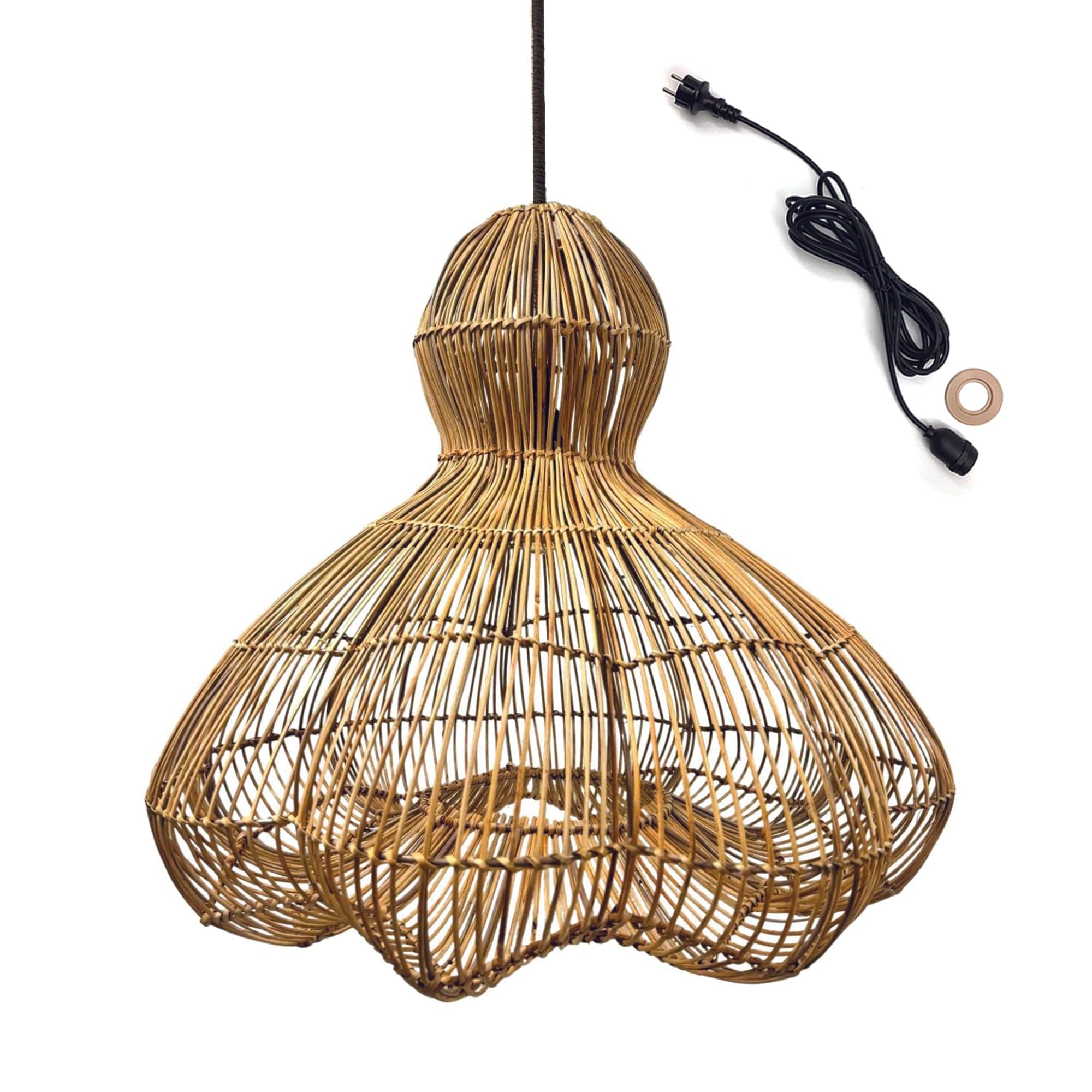 Lumisky RONDA OUTDOOR CABLE Suspension extérieure rotin naturel 5m