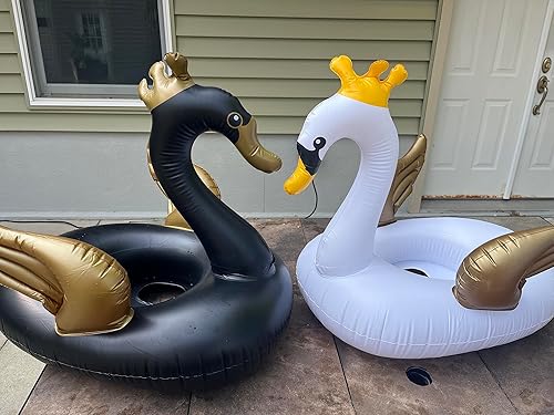 Miniatura 5 de Balck Swan Blanco Cisne Flotador inflable de piscina Tubo de natación Anillo Balsa de agua para bebés Tollder Kids.