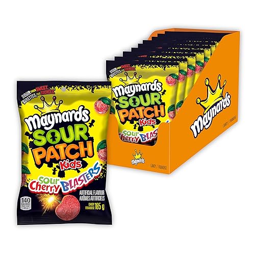 Maynards Sour Patch Kids Sour Cherry Blasters, 6.53 oz, 9 unidades, importado de Canadá