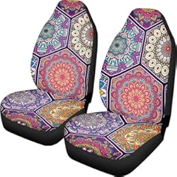 Fundas Asientos Mercedes W204 Wanyint Funda de asiento de coche con diseño de mandala y flor de loto para mujeres y hombres, tribal, suroeste, azteca, navajo, protector interior de automóvil, tapete para SUV, camión, camioneta,