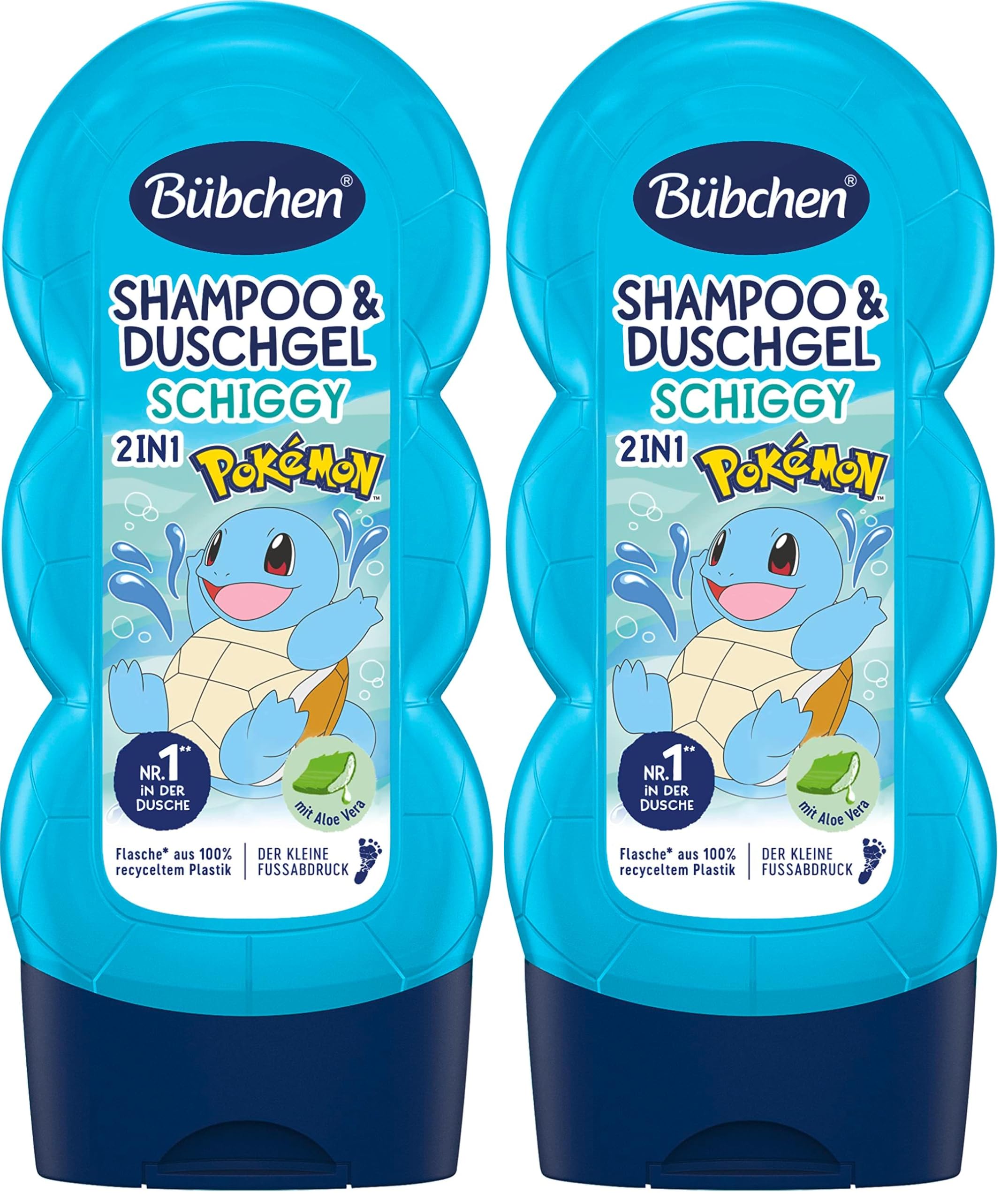 Bübchen Shampoo & Duschgel für Kinder, Pokémon Schiggy Edition, 230 ml (Packung mit 2)