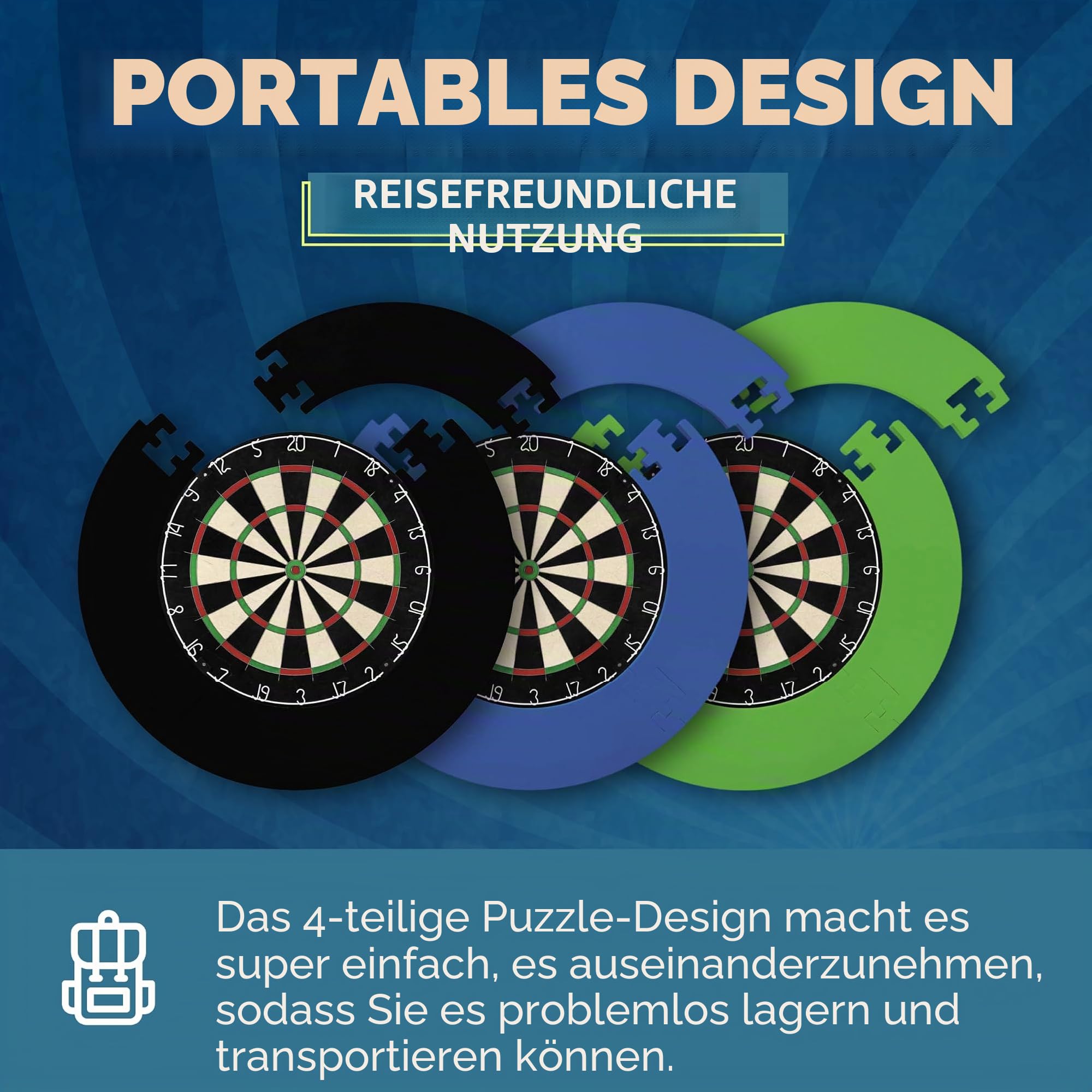 Designa Darts Dartscheiben-Umrandung, langlebig, leicht, Eva-Puzzle-Ring-Design, mehrere Farben