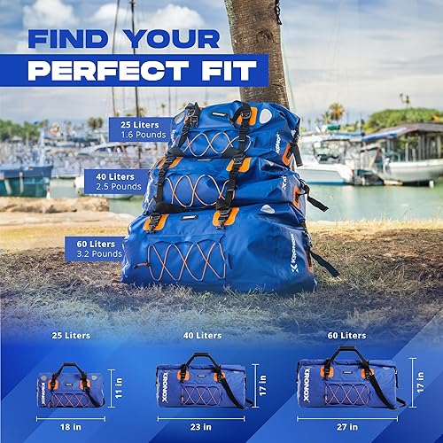 Miniatura 3 de KRONOX Bolsa seca grande y resistente, bolsa de lona impermeable para navegación, camping y viajes