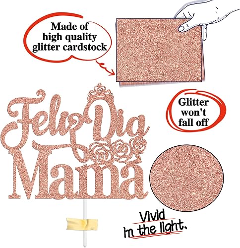 Miniatura 6 de Feliz Dia Mama - Decoración para tartas, decoración de pastel con la mejor mamá del mundo de España, suministros de fiesta para el día de la madre,