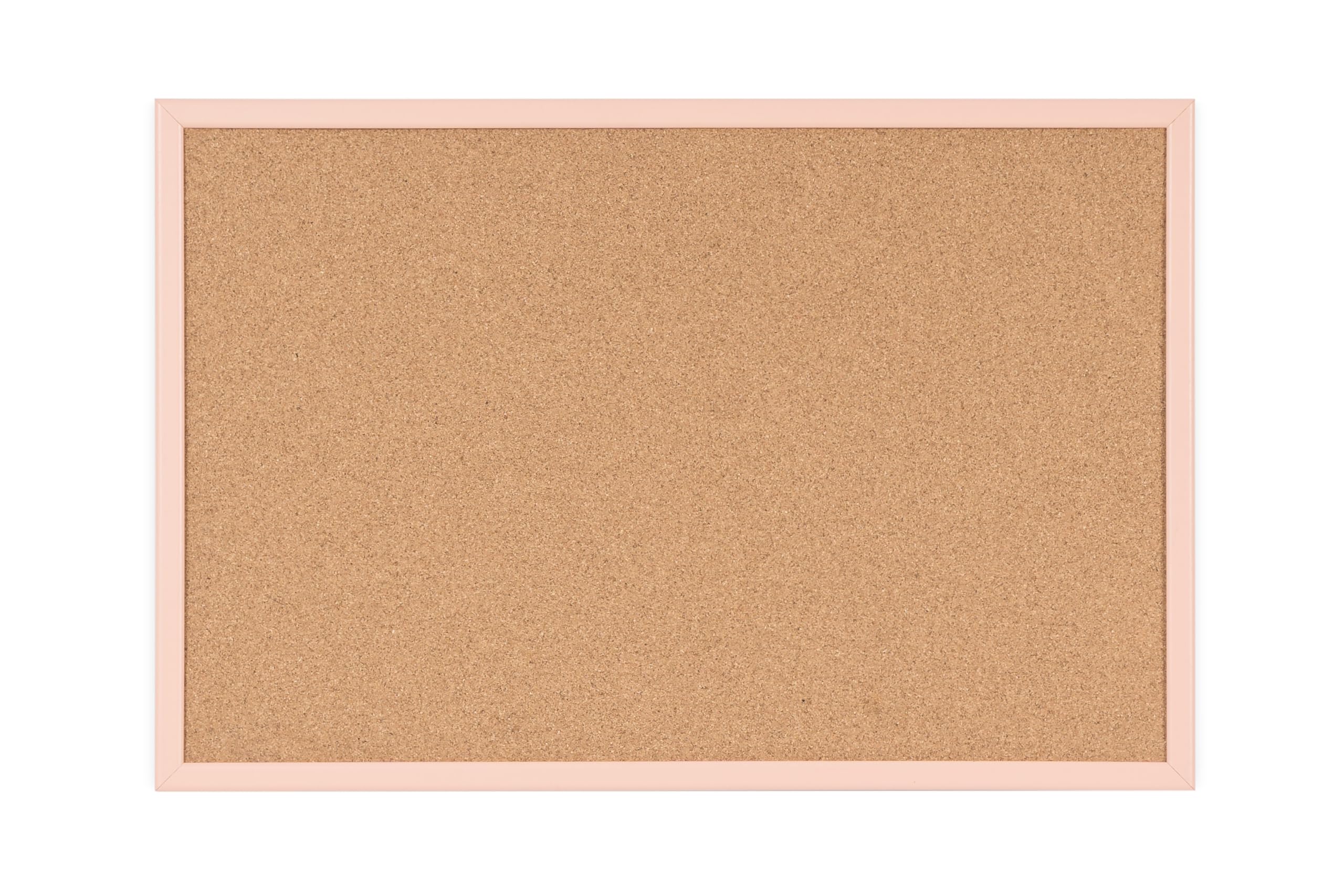 Bi-Office Cork Board, MDF Frame Salmon Pastel, 80 x 60 cm
