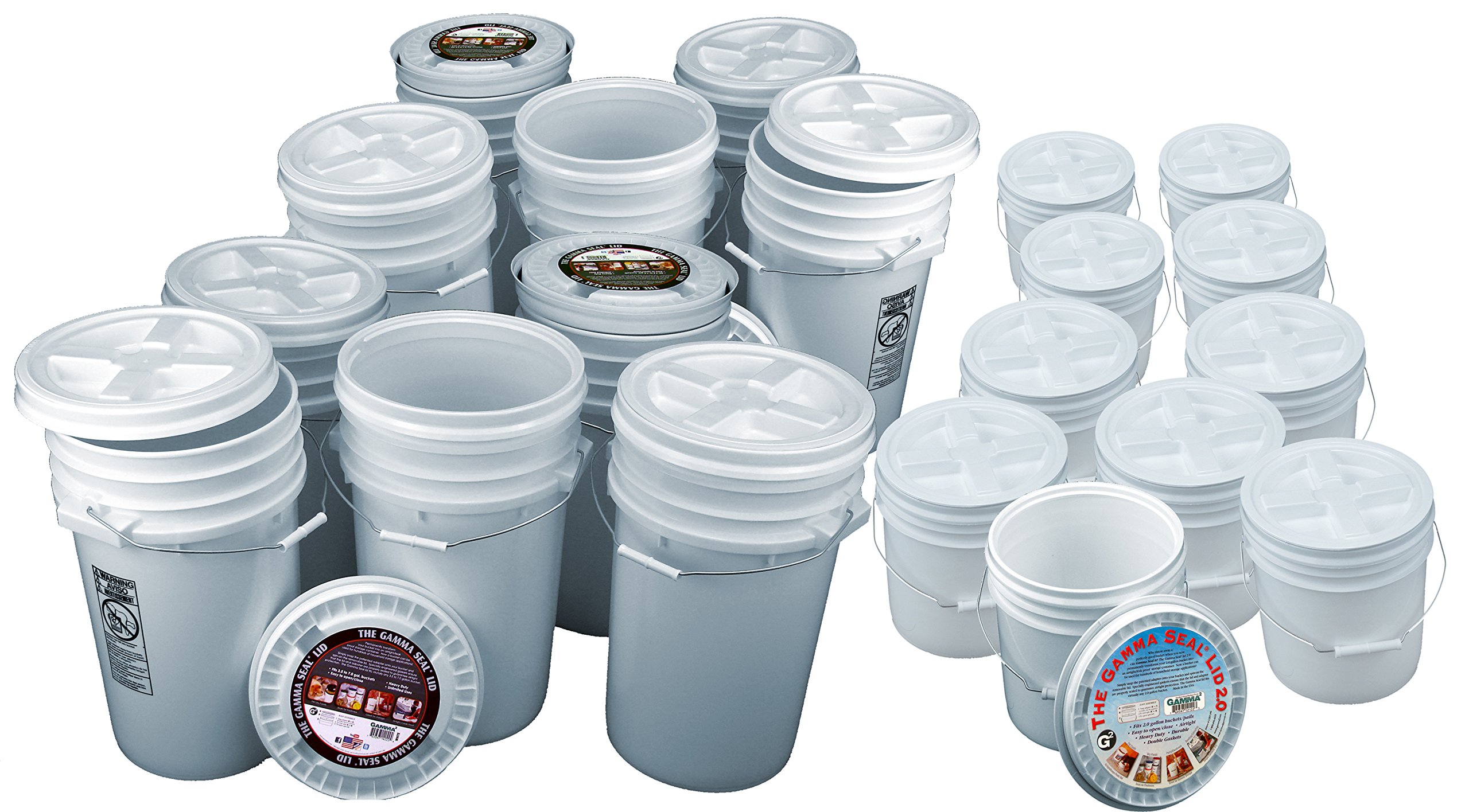 Buy Bucket Kit, Ten White 7 Gallon Buckets and Ten 2 Gallon with White