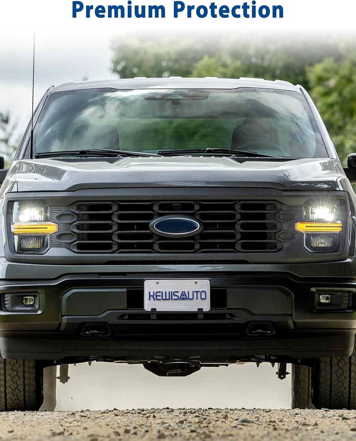 KEWISAUTO Front License Plate Holder Frame for Ford F-150 2024 2025, Black Front Bumper License Plate Mount Bracket Cover for 2024 2025 Ford F150 2.7L 3.5L Accessories, Replace #RL3Z17A385BA