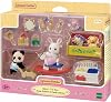 sylvanian families 5709 baby's toy box snow rabbit & panda babies