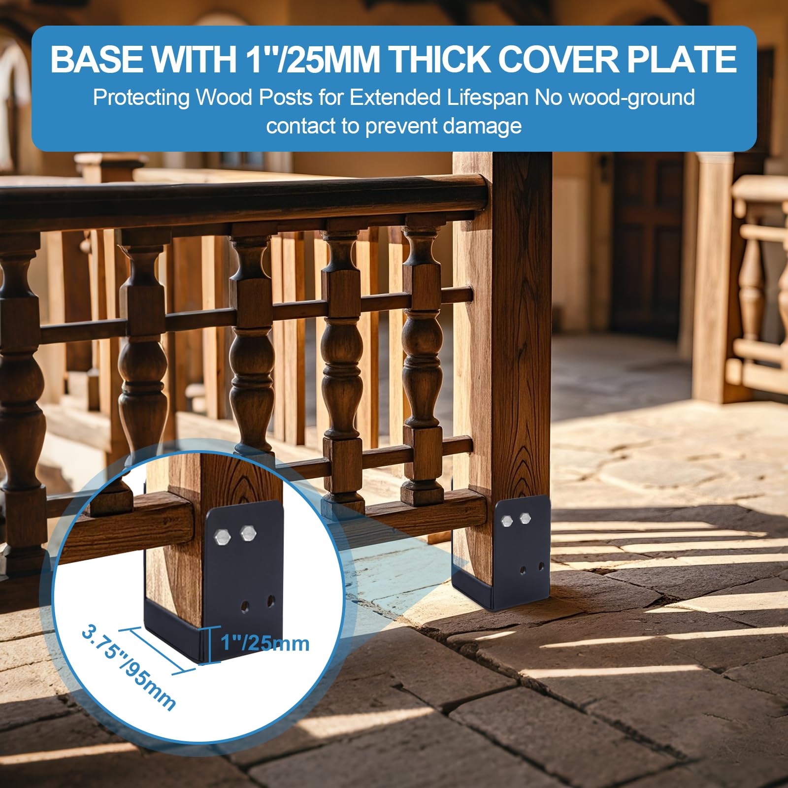 Snapklik.com : YeeJinHong 4x4 Inch Heavy Duty Stainless Steel Post Base ...