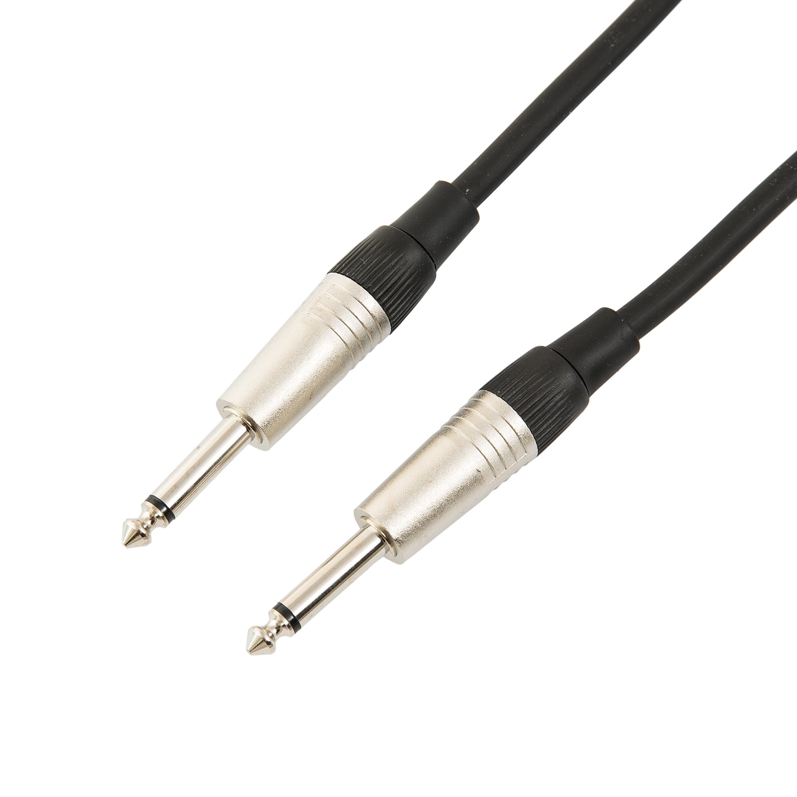 VisioSound Guitar Lead 6.35mm Mono Jack to Jack/Instrument Cable/Patch Lead / 6 Colours 6m Black - Image 2