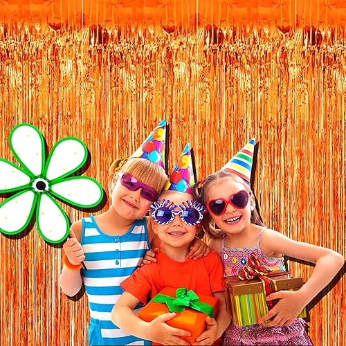 Miniatura 10 de Paquete de 4 cortinas de flecos de papel de aluminio rojo plateado 328 x 656 pies cortinas de flecos metálicos de oropel para cabina de fotos boda