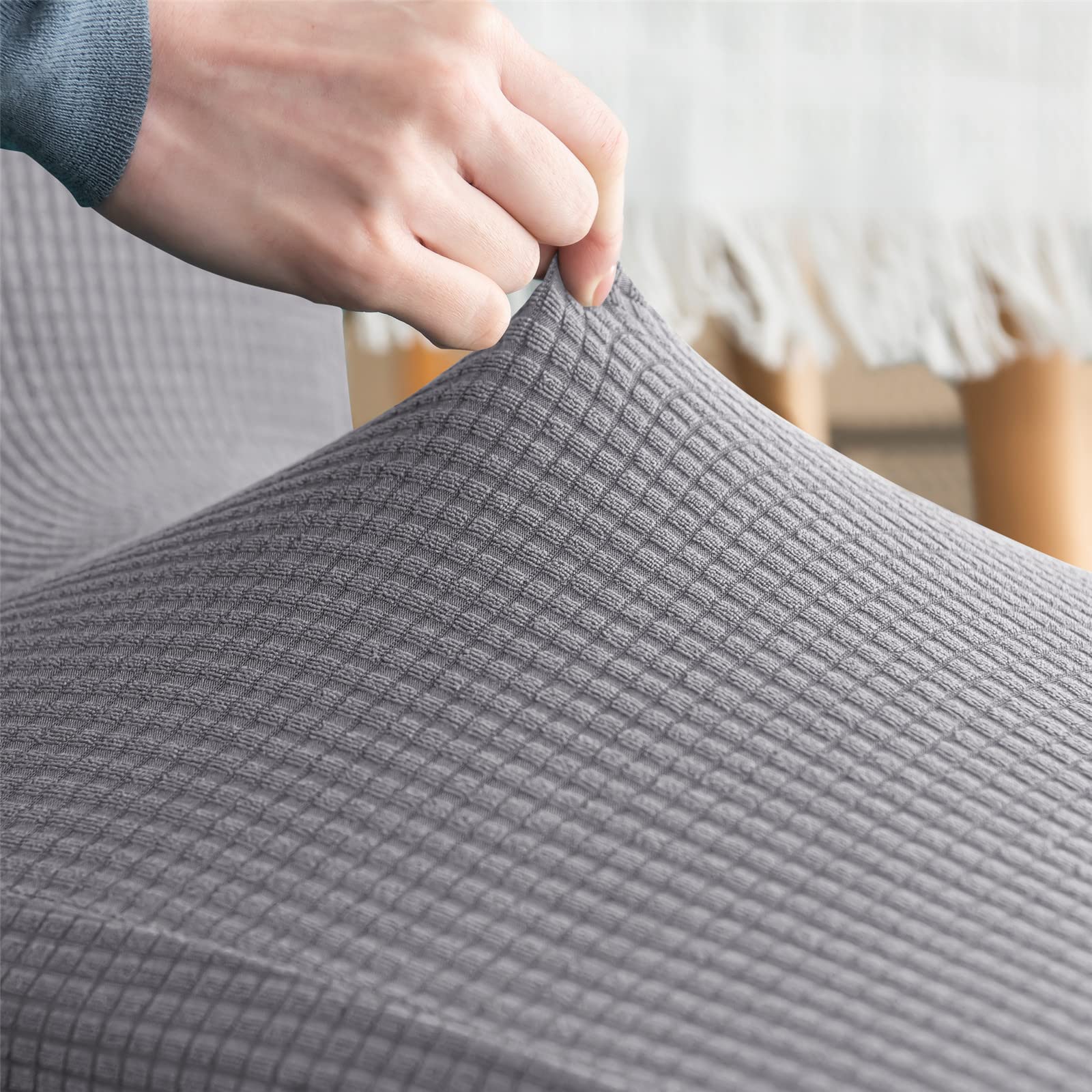 Chickwin Jacquard Housse De Chaise Salle à Manger Extensible XL, Housse De Chaises Dossier Haut 1 2 4 6 Pièces, Protection De Chaise Universelle Pour