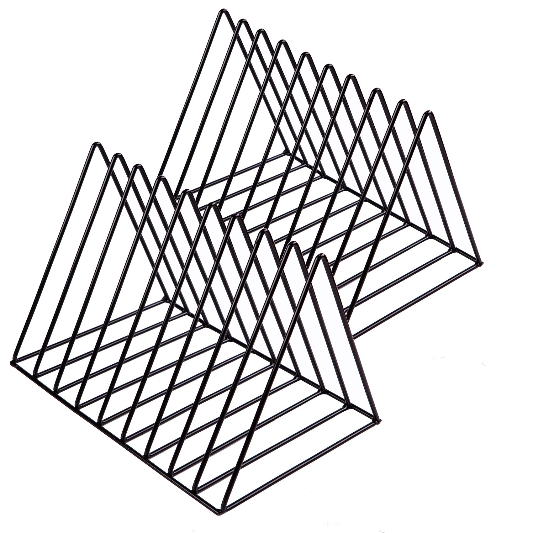 Yazoo Metal Vinyl Record Holder for Albums 2-Pack,Magazine Rack Magazine Holder Vinyl Holder Stand,Vinyl Storage Rack for LP, Photograph Prop