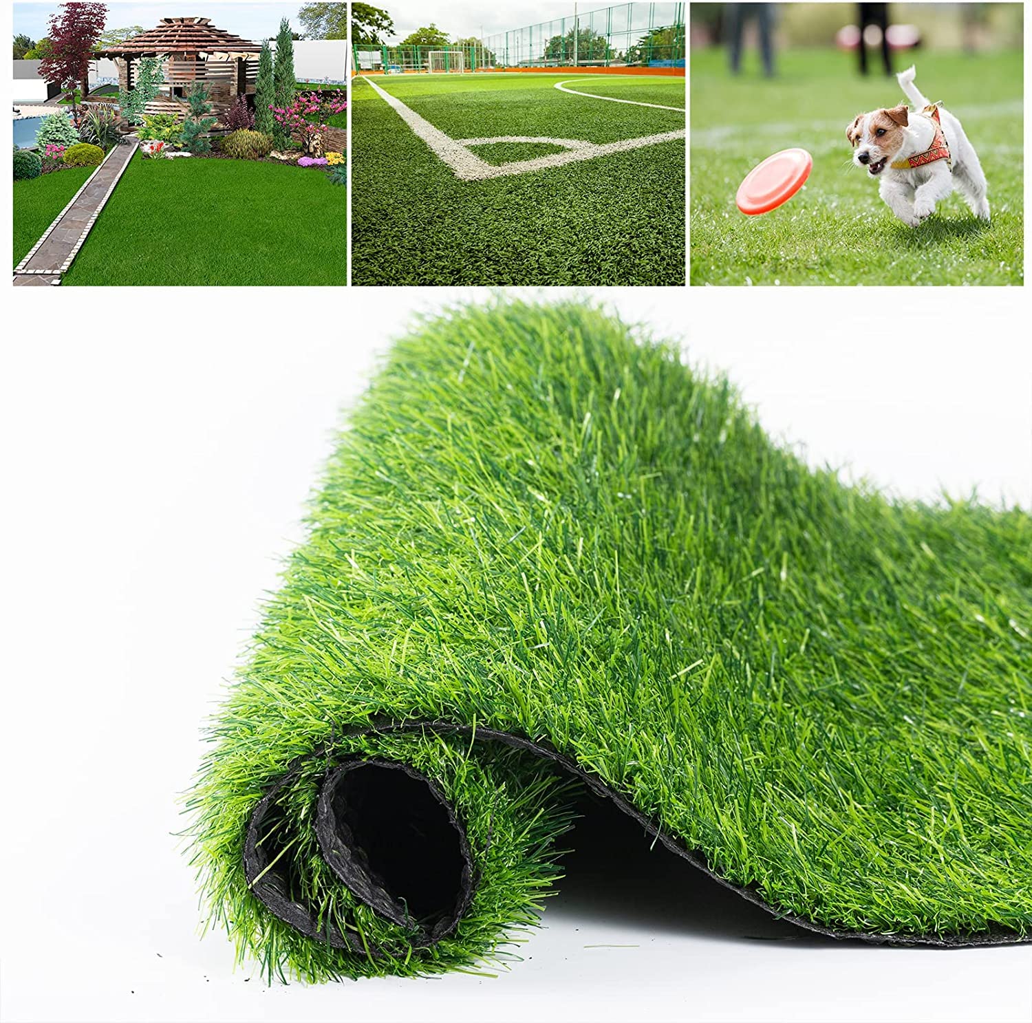 HBM Artificial Grass, Artificial Grass Lawn, Artificial Grass Carpet for Garden, Balcony, Door, Artificial Grass Carpet, Door Mat, Floor Mat, Yoga Mat, Foot Mat, (25 MM Grass, 2 X 8 Ft)