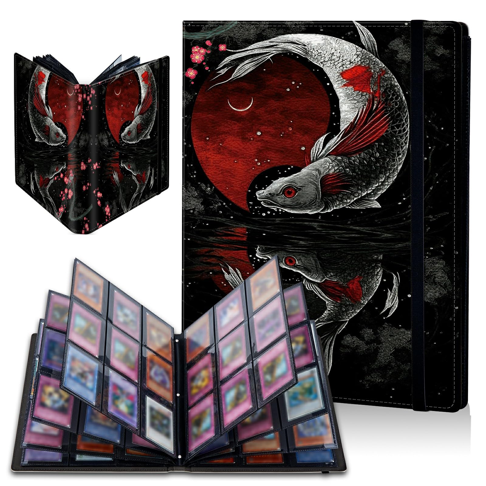 Amazon.com: Japanese Koi Fish Card Binder, 9 Pocket Trading Card Album  Folder Sleeves Side Loading 540 Pockets Premium PU Card Book Card Holder Binder  Card Album for Game Cards/Sports Cards : Toys