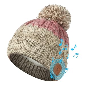 TOUCH TWO Bluetooth Beanie with Light HD Stereo Sound USB Rechargeable Headlamp for Hiking Fishing Gift for Men