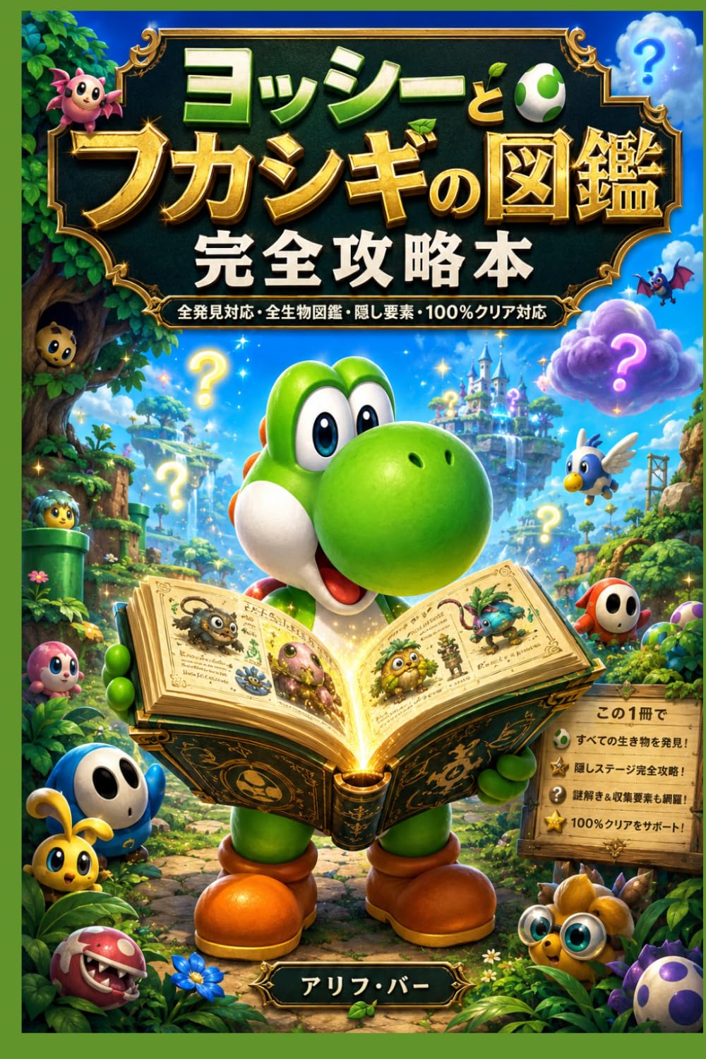 『ヨッシーとフカシギの図鑑 完全攻略本』: 「全発見対応・全生物図鑑・隠し要素・秘密ルート・ボス攻略・100％クリア対応」