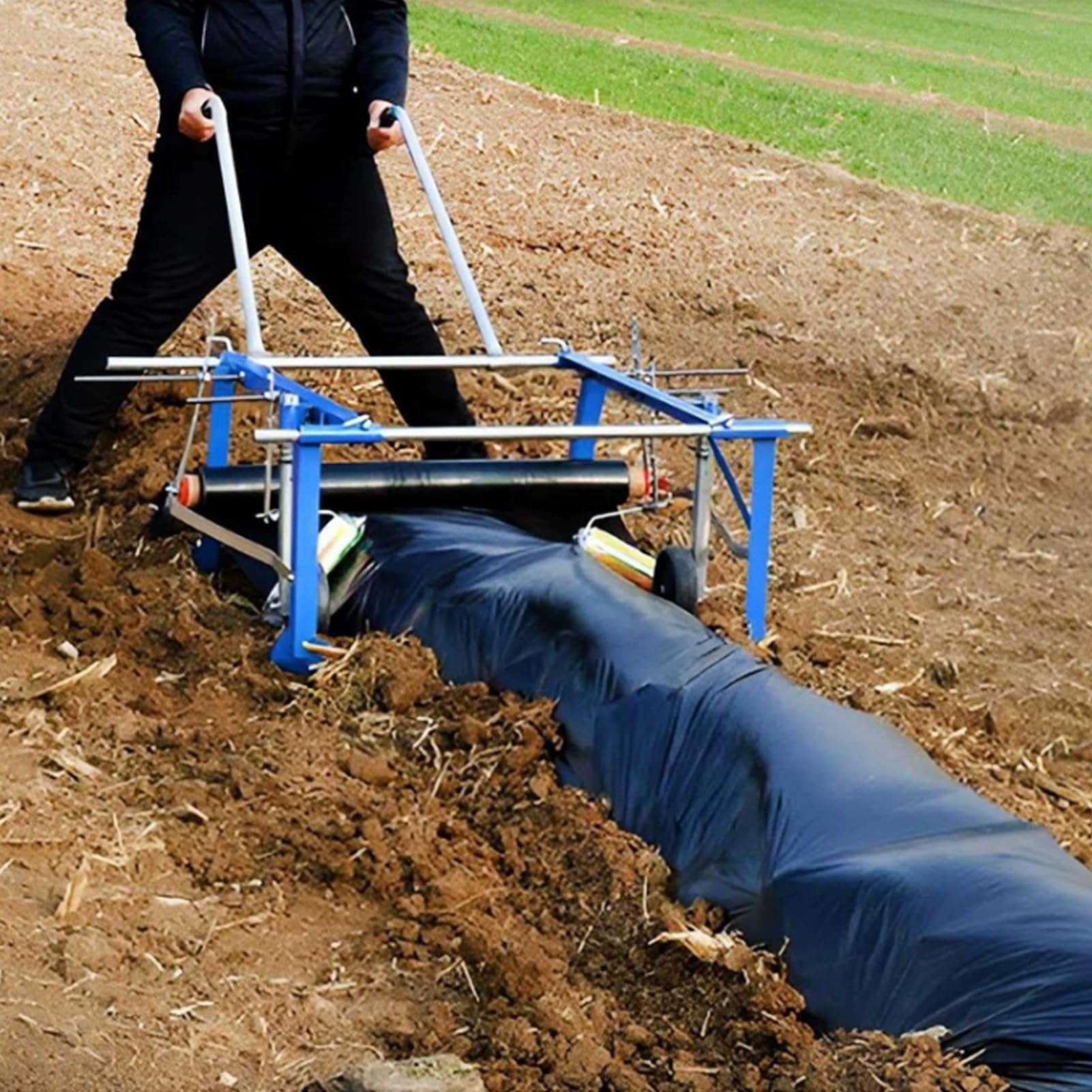 Pacciamatura manuale per pacciamatura agricola, multifunzione, per agricoltori, senza piegatura, perfetta per giardinaggio efficiente (alta cresta, 0,3-1,5 m)