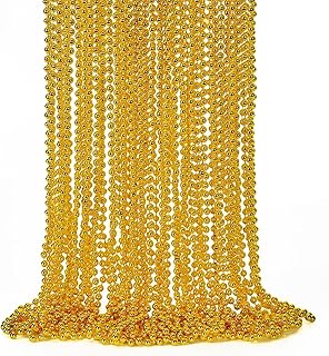 Gold Bead Necklace, 24PCS Christmas Bead Necklaces Stuff, 33