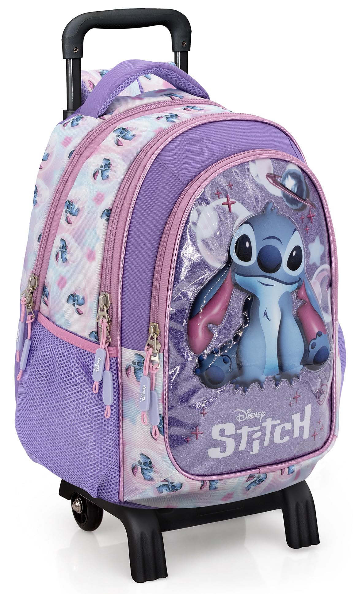 Schulrucksack mit Rollen Mädchen Stitch Fan (6-12 Jahre/Klasse 1-6) | 2-in-1 Schultrolley, Abnehmbarer Wagen, 33x43x15 cm, Ergonomisch, Mit Reflektoren