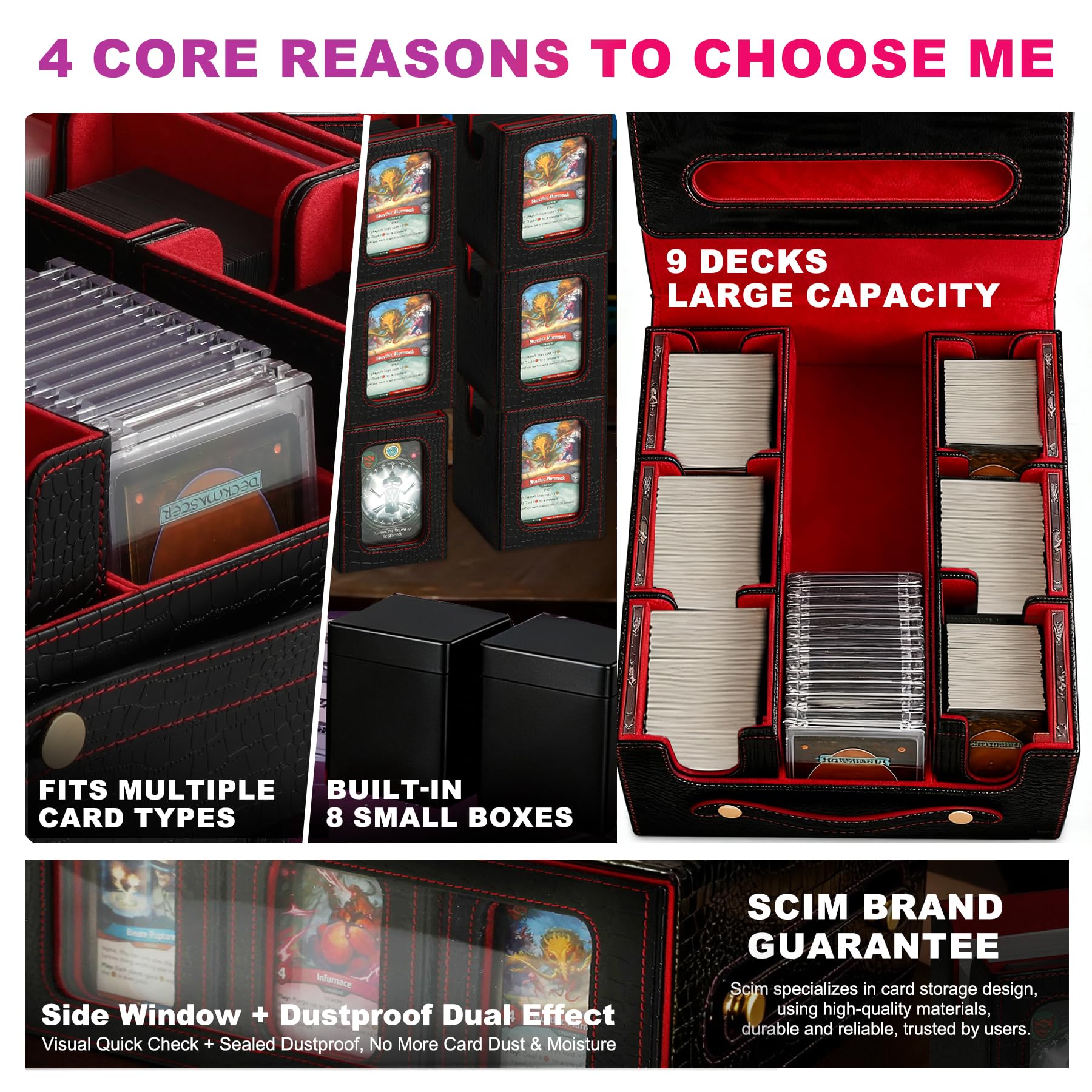 Amazon.com: Scimi 9IN1 MTG Deck Box with Carrying Handle, 8