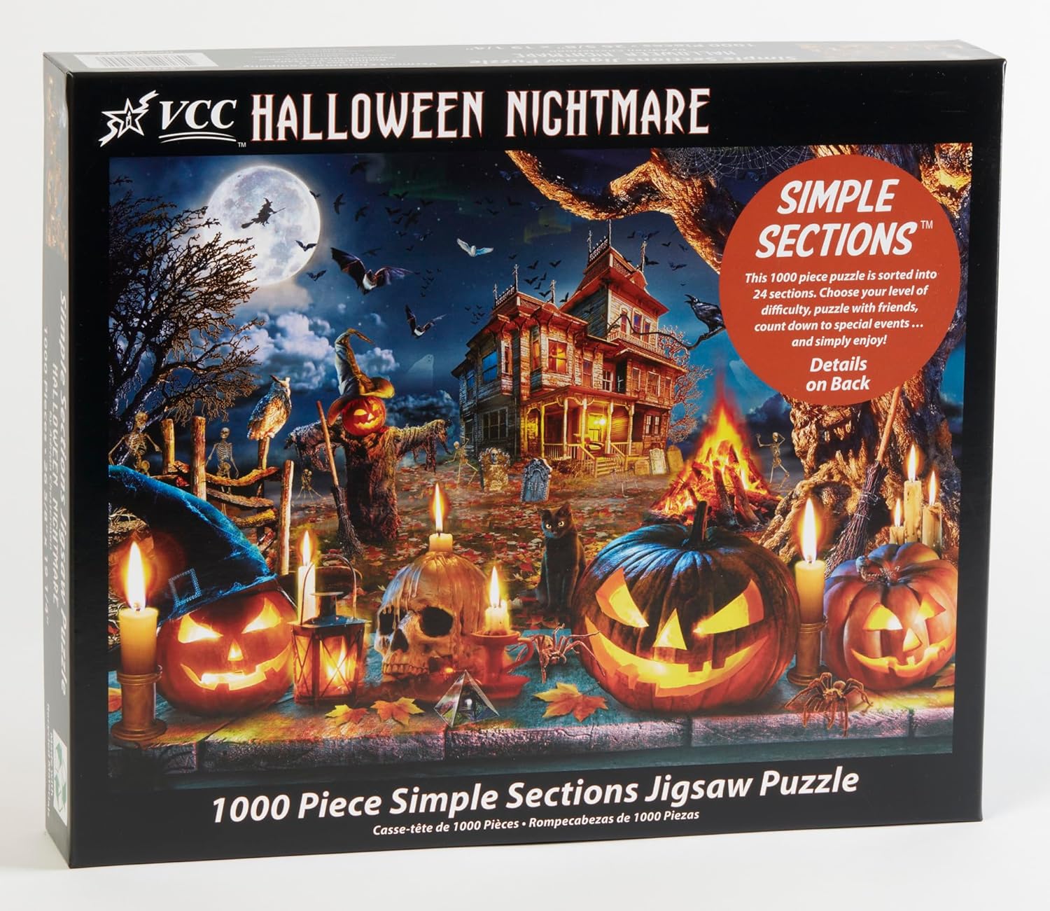 Count Down to Halloween Puzzle - Halloween Nightmare Simple Sections® Jigsaw Puzzle - 1000 Pieces - 24 Sections to Complete - 2026 Advent Calendar for Fall
