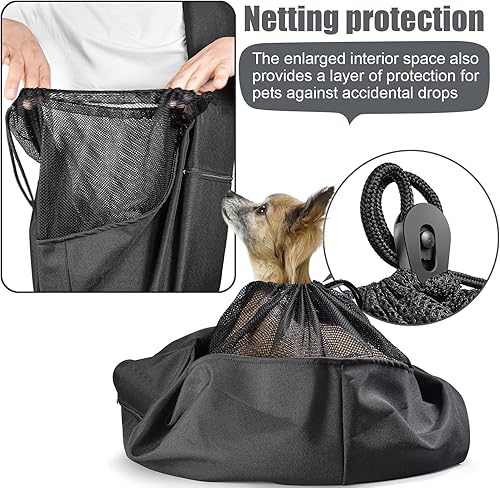 Miniatura 2 de AOFOOK Correa de hombro acolchada ajustable para perros y gatos con bolsillo de malla para viajes al aire libre morado claro - gris talla S - hasta