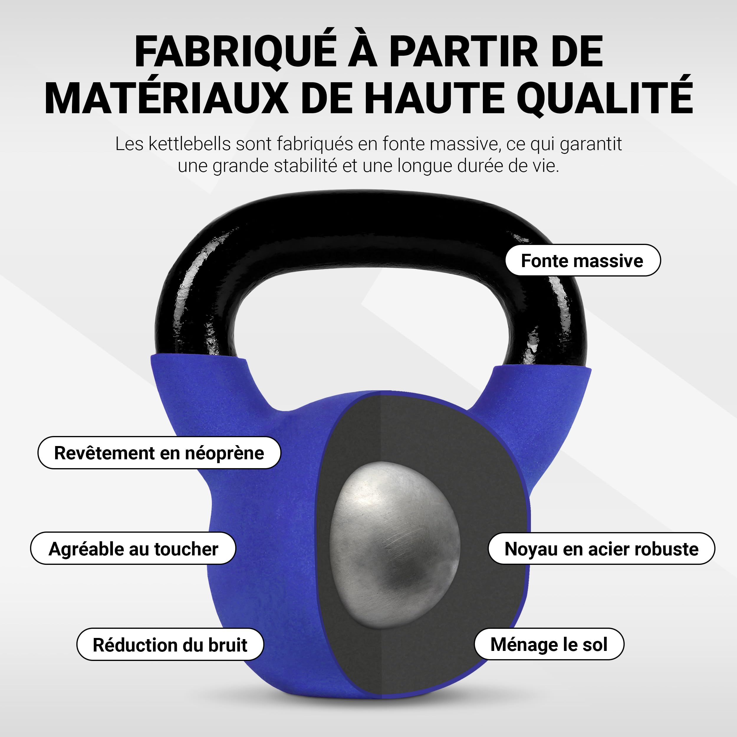 Poster Kettlebell néoprène 2–30 kg avec Kettlebell