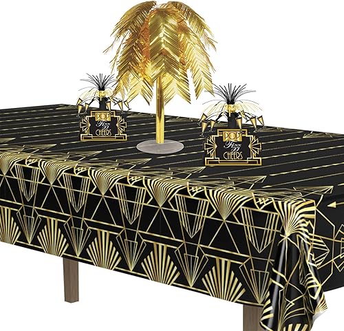 Miniatura 5 de Beistle Centros de mesa de 3 piezas de decoración de los años 20 para suministros de fiesta temática de Gatsby de los años 20, celebrando contigo