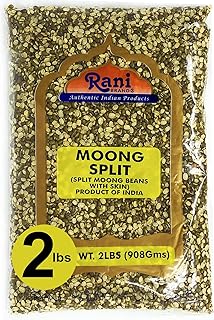 Rani Moong Split (Split Mung Beans with Skin) Lentils Indian 32oz (2lbs) 908g ~ All Natural | Gluten Friendly | Non-GMO | Vegan | Indian Origin