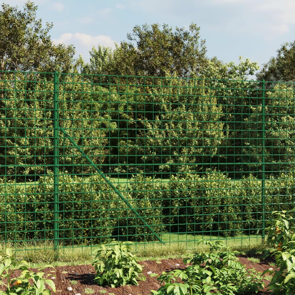 Cerca de Alambre con Brida Verde 2x25 m, Malla Metalica, Malla Alambre, Alambre para Conejos, Vallas De Obra, Mallas para Gallinero, Malla Fina De Malla De Alambre 154190