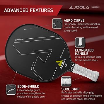 JOOLA Pickleball Paddles Textured Carbon Grip Surface for Spin, Control & Power Select Hyperion, Vision or Radius Shapes Lightweight, Durable Rackets Polypropylene Core USAP Approved